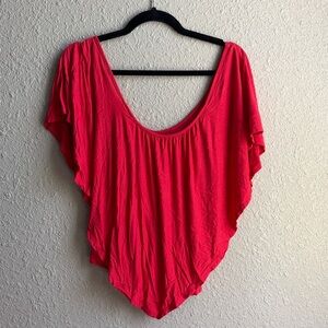 Women's Red Flowy Top
